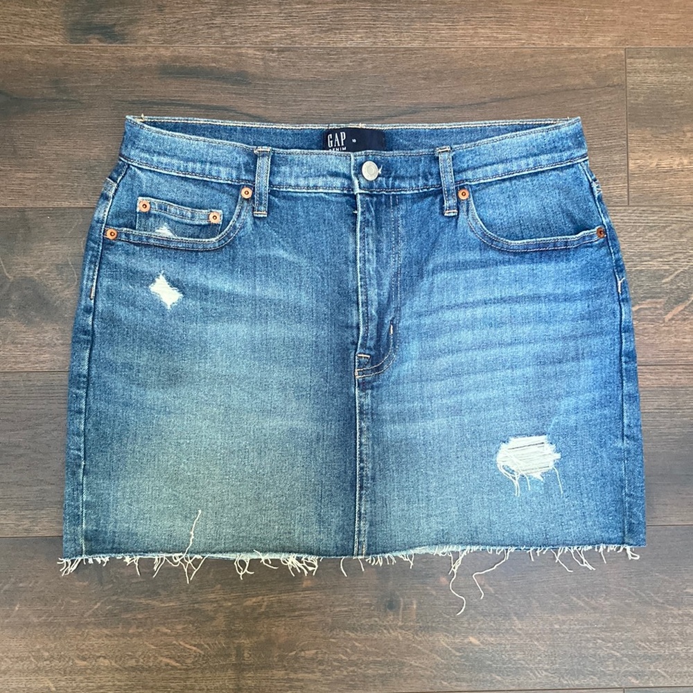 GAP Distressed Denim Mini Skirt